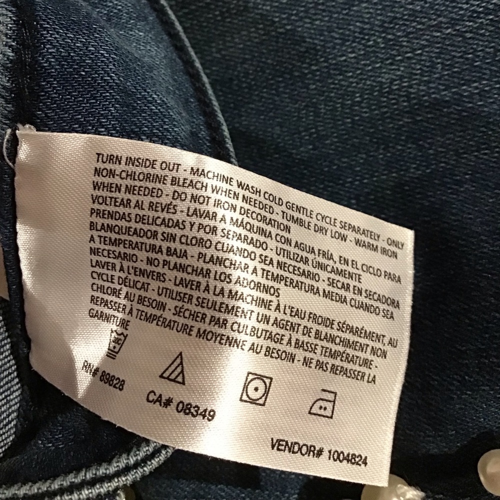 Martha Stewart Faux Pearl Side Studded Jeans. - Picture 5 of 5